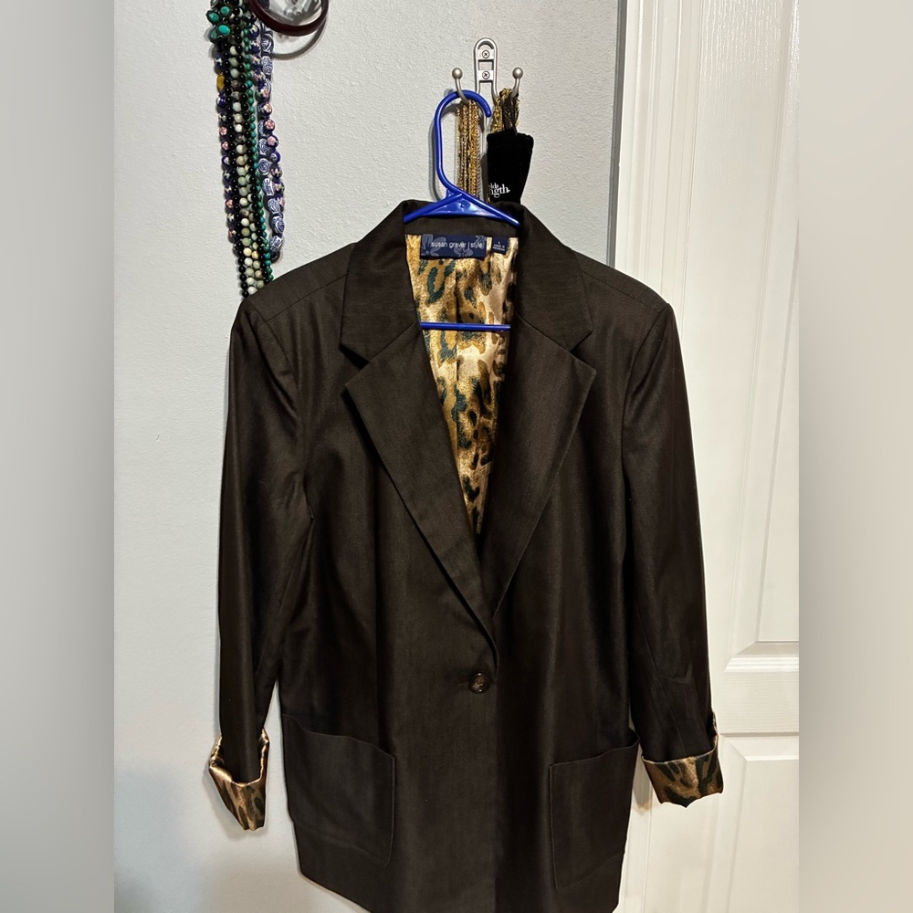Susan Graver Chocolate Brown Blazer size Large